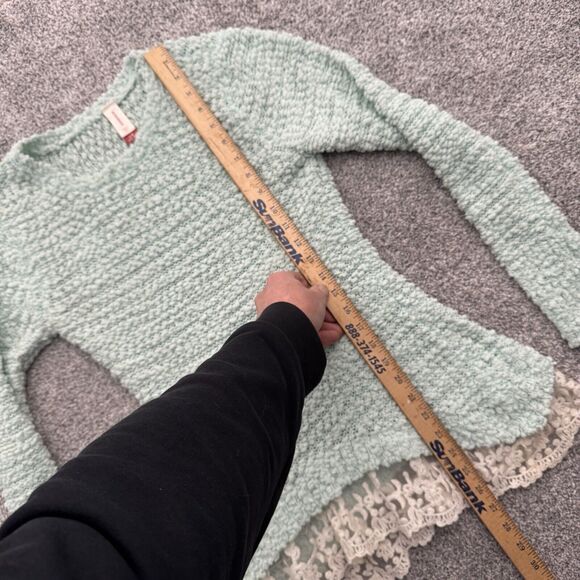 Cottagecore Popcorn Sweater Large 11-13 Lace Fairycore Soft Girl Feminine Dainty - Picture 4 of 9